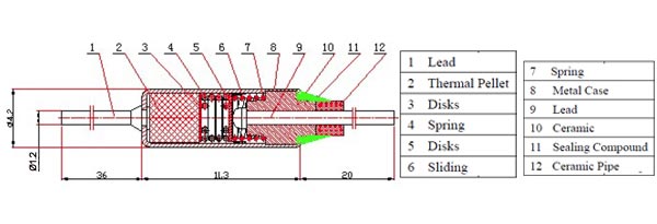 RY-01-15A-105C, термопредохранитель 15А 105С ZH-103