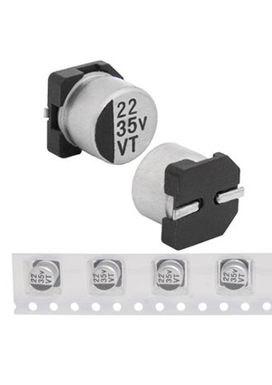 22 uF 35 V 105C 5*5.4 VT, EVT035ADA220M0554 JWCO Конденсатор электролитический SMD, 22 мкФ, 35 В, 5х
