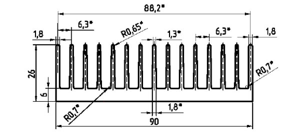 AB0099 50Х90Х26, Профиль алюминиевый
