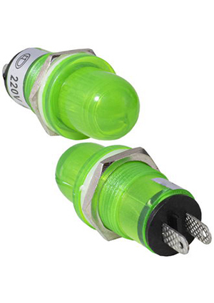 N-291-G, Лампочка неоновая в корпусе RUICHI N-291-G, 220 В, зеленая