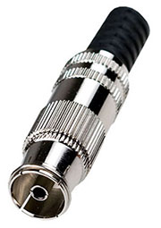 4-011, разъем телевизионный гнездо металл на кабель винт