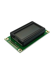 WH0802A-YGK-CT#, ЖКИ симв, 8х2, подсв. Ж-З, инд. Серый