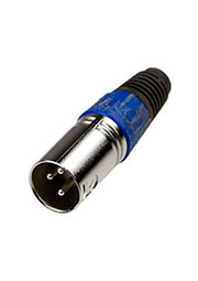 1-503 BL, разъем XLR 3 контакта штекер металл цанга на кабель синий
