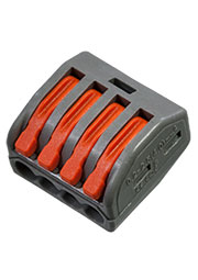 07-5254-4, Универсальная клемма СМК 222-414, 4-проводная серая 0,08-2,5/4 мм