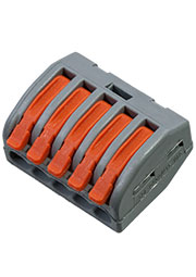 07-5255-4, Универсальная клемма СМК 222-415, 5-проводная серая 0,08-2,5/4 мм