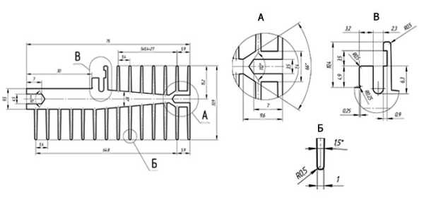 ABM-294-200, радиатор  75х34мм длина 200мм (=АХ75)