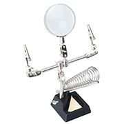608-391E, Держатель плат "третья рука" с лупой х2.5 и подставкой для паяльника