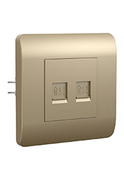 431455, (NEW3-E) Розетка компьютерная 2хRJ45, шампань