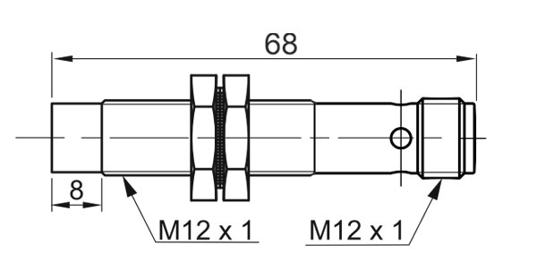 LA12M-68.4P4.U1.E, Датчик индуктивный М12, PNP, NO+NC, 10 30 VDC