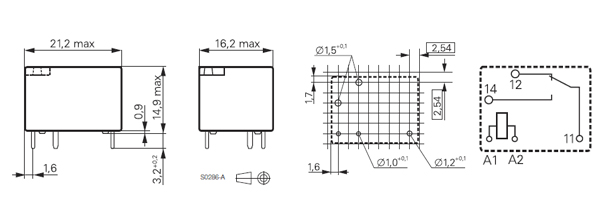 1-1393204-3, V23148-B0008-A101 реле 1-Form-C, SPDT, 1CO 48VDC/7A бистаб