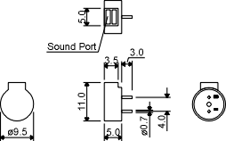 HC0903A, 3 В, 9 мм, Излучатель звука