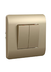 431390, (NEW3-E) Переключатель 2-клавишный, 10А, шампань