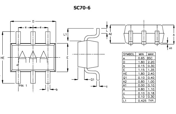 AD5247BKSZ10-RL7, SC-70-6