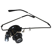 EL-92, Лупа налобная 20x монокулярная (очки) с подсветкой (1 LED)