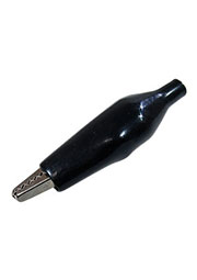 16-0003 black, зажим крокодил 56мм в изоляторе 5А черный