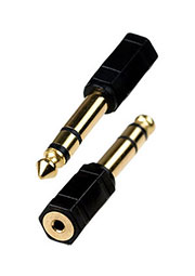 2-031G, переходник 6.35мм штекер стерео - 2.5мм гнездо стерео пласт. "позол."