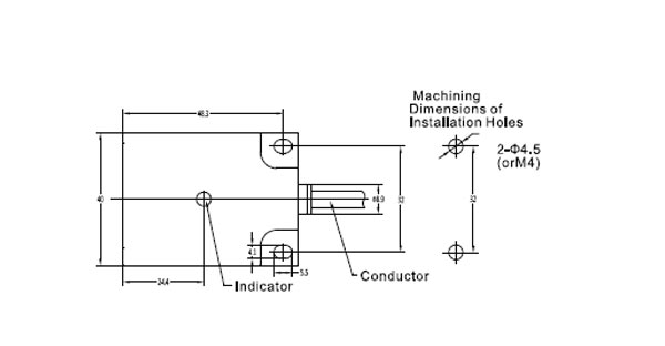 CL40-QN20DP1, индуктивный датчик положения 40*40*57 20мм PNP NO кабель (=IQ40-20)