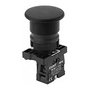 573809, Кнопка управления Грибок d40мм с самовозвратом NP2-BC22 без подсветки черная 1НЗ IP40