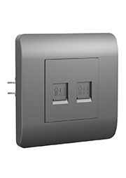 431456, (NEW3-E) Розетка компьютерная 2хRJ45, серебряный