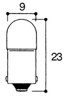 H4-03503, лампа накаливания 3.5В 1Вт BA9S 9*23мм