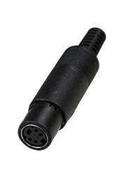 1-474, разъем mini DIN 4 контакта гнездо пластик на кабель