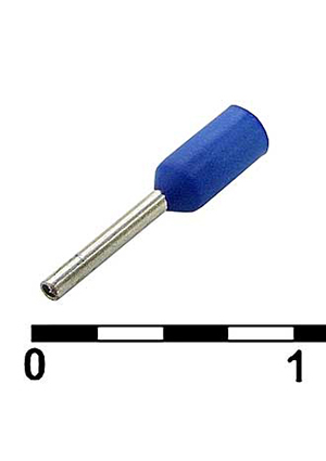 DN00206 blue (0.75x6mm), Наконечник втулочный изолированный RUICHI DN00206, 0.75x6 мм, 0.25 мм2, син