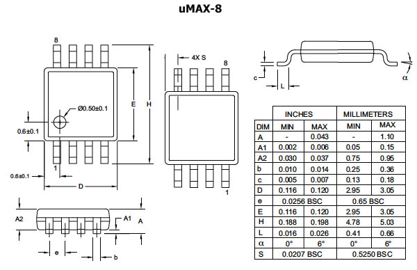 MAX2620EUA, микросхема 10 - 1050 МГц Ind