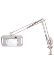 31-0111 (CT-200E-5) (8069-D), Лупа на струбцине настольная 5D с подсветкой, белая