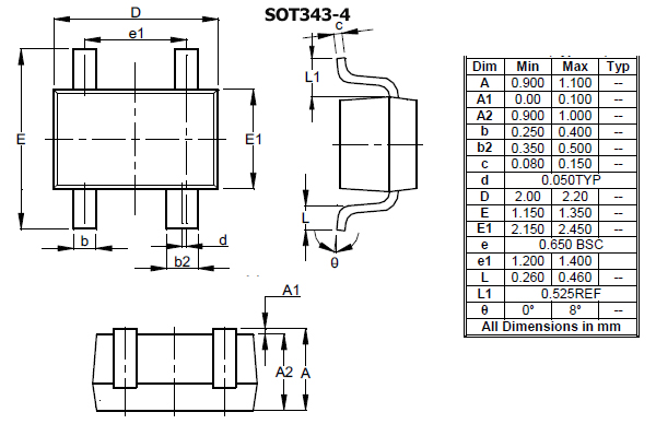 BGA616H6327, РЧ усилитель 18дБм SOT-343-4