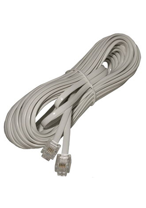RJ-11 (6P-4C) 2m. white, Телефонный шнур удлинитель RJ-11 (6P-4C) RUICHI, длина 2 метра, белый