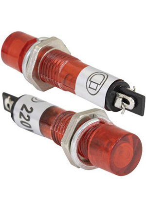 N-814-R 220V, Лампочка неоновая в корпусе RUICHI N-814-R, 220 В, красная