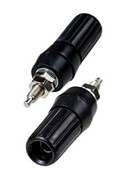 1-656, гнездо банан 45мм пластик на корпус с шайбой черный d 1.1мм