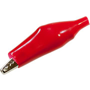 16-0003 red, зажим крокодил 56мм изолированный красный 5А
