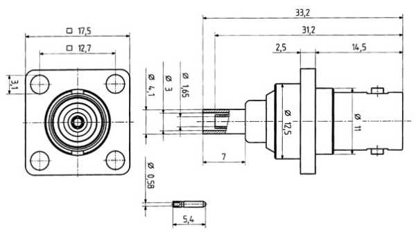 25_BNC-50-2-14/133_NE, BNC разъем гнездо H+S