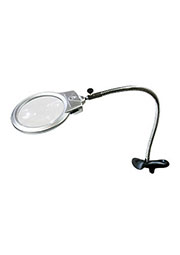 MG15122-1B, лупа настольная с прищепкой, 2 LED, d=107.00 мм, 2.50х, 5.00х