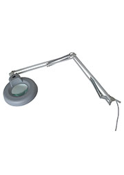 31-0011 (CT-200-5)(VTLAMP2WN), Лупа на струбцине круглая настольная 5D с подсветкой, белая