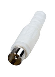 4-002 WH, разъем телевизионный штекер пластик на кабель винт белый