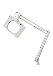 31-0101 (CT-200E-3), Лупа на струбцине квадратная настольная 3D с подсветкой