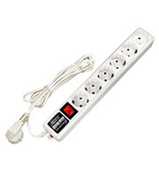SPL(5+1)-B-6 WHITE, Сетевой фильтр Power Cube Pro, 1.95м, белый, защ. шторки